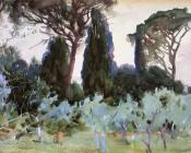 Landscape near Florence - 约翰·辛格·萨金特